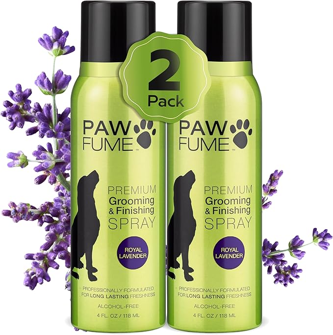 PAWFUME Premium Grooming Spray Dog Spray Deodorizer Perfume For Dogs - Dog Cologne Spray Long Lasting Dog Sprays - Dog Perfume Spray Long Lasting After Bath- Dog deodorizing Spray (Lavender, 2-Pack)