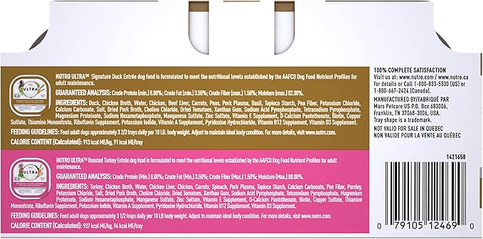 NUTRO ULTRA Grain Free Adult Soft Wet Dog Food Filets in Gravy Taste of the Classics Variety Pack, 3.5 oz. Trays, Pack of 12