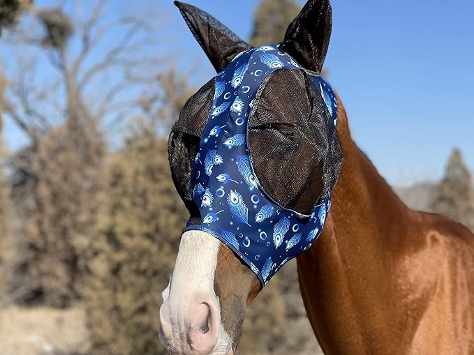 TGW RIDING Horse Fly Mask Super Comfort Horse Fly Mask Elasticity Fly Mask with Ears We Only Make Products That Horses Like (Spring Green, L)