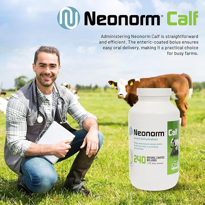 Jaguar Animal Health Neonorm Calf - Enteric Coated Supplement Boluses for Proper Hydration & Bowel Health - Plant-Based Product for Pre-Weaned Calves (240 Count)