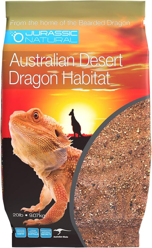 Jurassic Natural Australian Desert Dragon Habitat 20lb Substrate for Bearded Dragons and Other Lizards