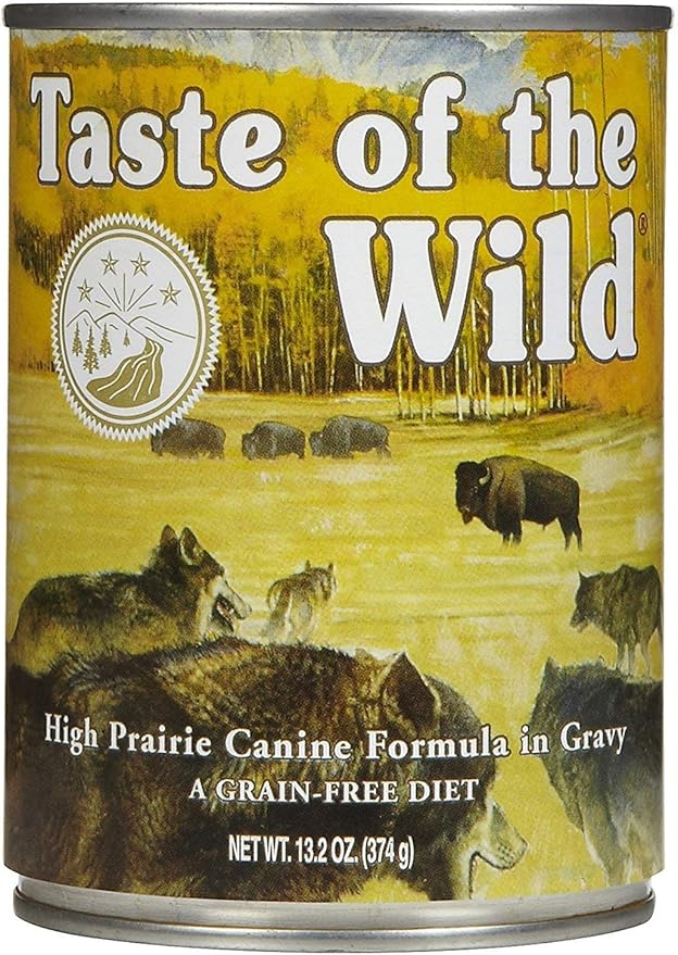 Taste of the Wild Grain-Free Canned Dog Food Variety Pack - Wetlands, Pacific Stream, High Prairie, and Sierra Mountain Pack of 12, 13.2 ounce cans by Taste of the Wild