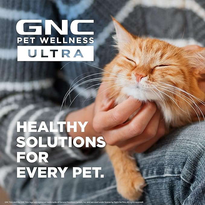 GNC Pets Ultra Skin & Coat Soft Chews, Cats, Chicken Flavor. 60-ct in an 8-oz Canister | Skin and Coat Supplements for Cats in Chewable Chicken Flavor