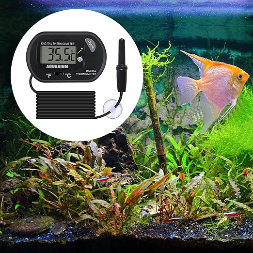 6 PackLCD Digital Aquarium Thermometer Fish Tank Water Terrarium Temperature with Suction Cup for Fish Tank Water Terrarium