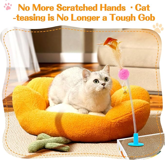 Enhance Cat's Joy and Promote Healthy with Cat Toy Accessories for Scratching Cardboards and Cat Scratcher Boxes (Cardboard Not Included)