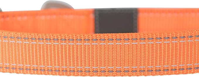 Browning Classic Preformance Webbing Pet Collar, Fully Adjustable, Available in Solid Colors and Camo Patterns, Safety Orange, Medium