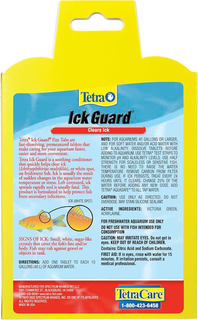 Tetra Ick Guard 8 Count, Quick Remedy For Ick In aquariums,Golds & Yellows