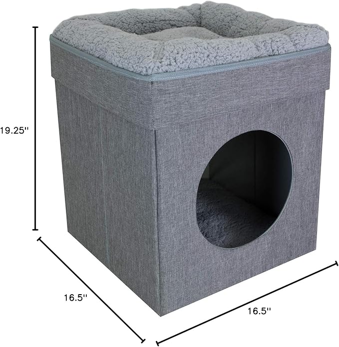 Kitty City Large Cat Bed, Stackable Cat Cube, Indoor Cat House/Cat Condo, Cat Scratcher