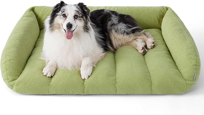 Lesure Orthopedic Dog Bed Sofa for Extra Large Dogs, Waterproof Dog Couch with Removable Washable Cover, Cute Aesthetic Pet Sofa Couch with Egg Crate Foam(41" x 29" x 11", Green)