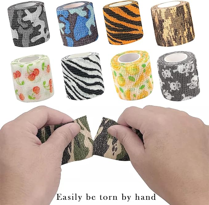 24 Rolls Self Adhesive Bandage Wrap 2 Inchx 5yard Wrap Cohesive Bandage for Doggie Dogs Cats Horses Birds Animals Non-Woven Strong Sports Tape for Wrist Healing Ankle Sprain & Swelling