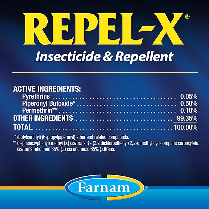 Farnam Repel-X Ready-To-Use Fly Spray, Insecticide And Repellent For Horses And Dogs, 32 Fluid Ounces, 1 Quart Bottle With Trigger Sprayer