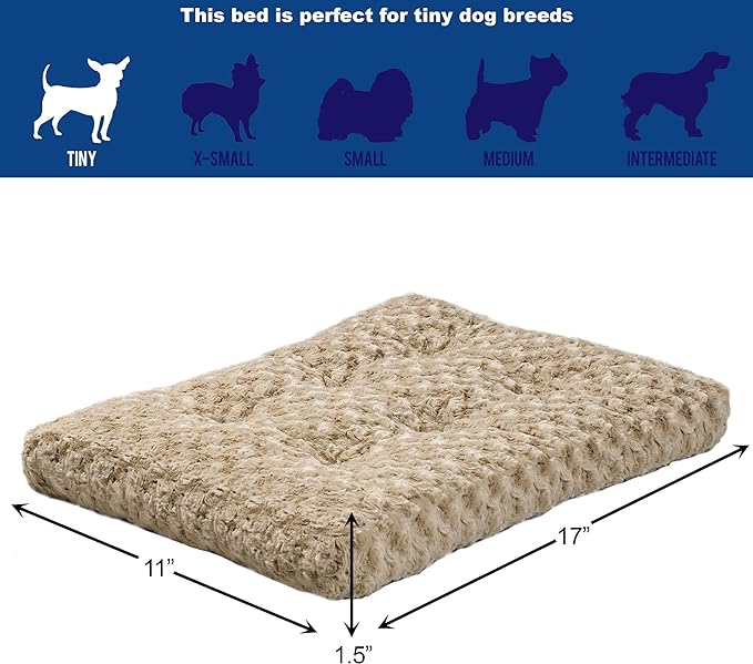 MidWest Homes for Pets Deluxe Dog Beds | Super Plush Dog & Cat Beds Ideal for Dog Crates | Machine Wash & Dryer Friendly, 1-Year Warranty, Mocha, 18 in