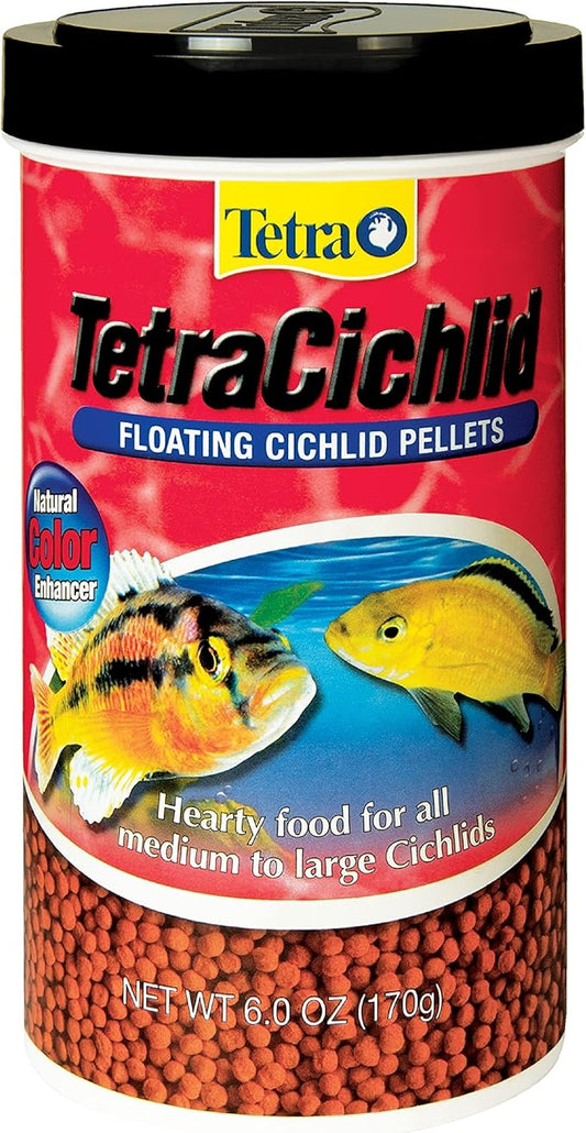 TetraCichlid fish Floating Cichlid Pellets 6 Ounces, Nutritionally Balanced Diet (77063)