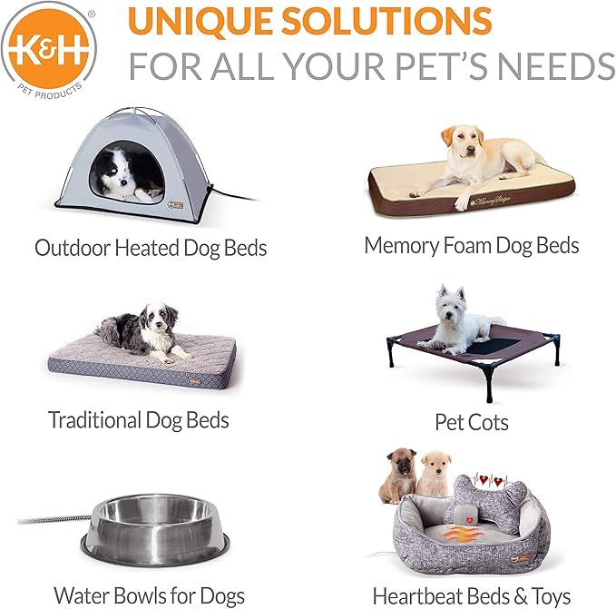 K&H Pet Products Self-Warming Crate Pad, Warming Dog Crate Bed, Machine Washable Dog Crate Mat, Gray Small 20 X 25 Inches