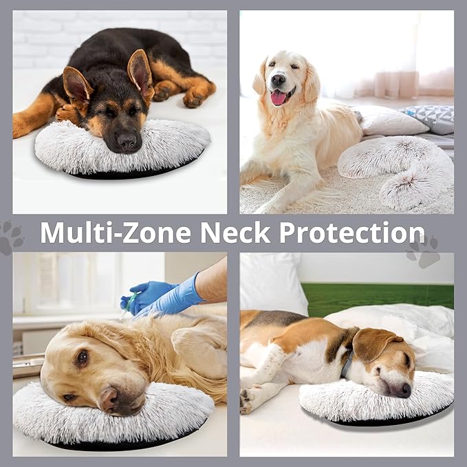 Dog Claming Pillow for Large Dogs, Ultra Soft Faux Fur Dog Neck Pillow Improve Anxiety Relief Sleeping Improve, Machine Washable Pet Pillow for Dogs & Cats, Pet Calming Toy (18"x12"x4")