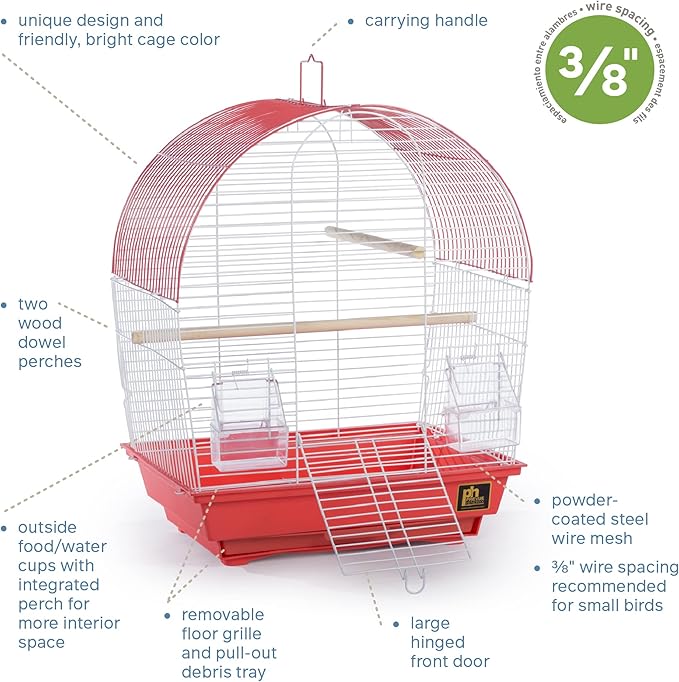 Prevue Pet Products South Beach Dome Top Bird Cage, Coral (SP50100)