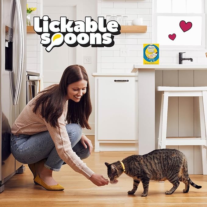 Temptations Lickable Spoons Adult Wet Cat Treat, Savory Salmon and Tempting Tuna Flavor, 10 Grams, Pack of 12 (96 Total Treats)