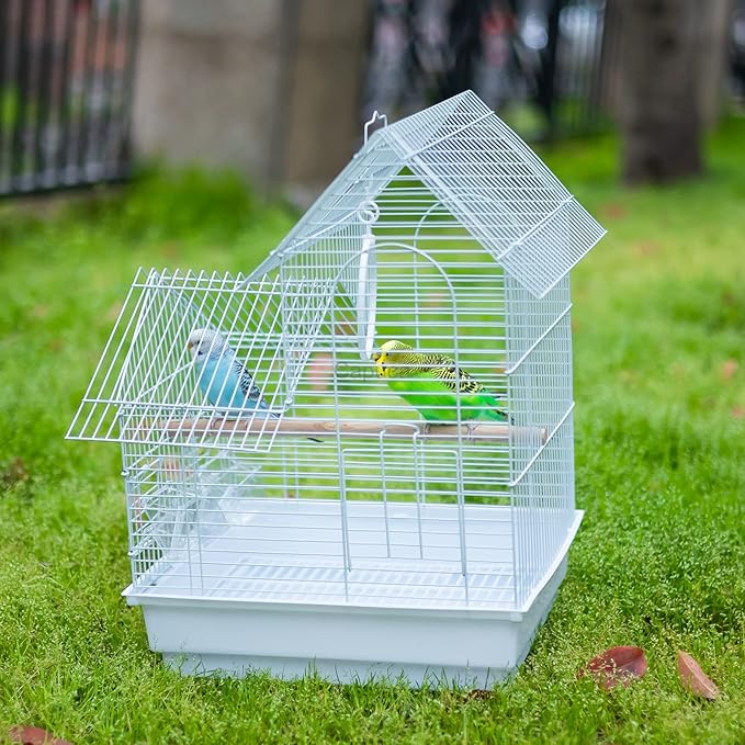 Small Bird Travel Cage - The Lightweight Small Birds Starter Kit with Birdcages and Accessories Great for Parakeets Lovebirds Parrotlets Finches Canaries