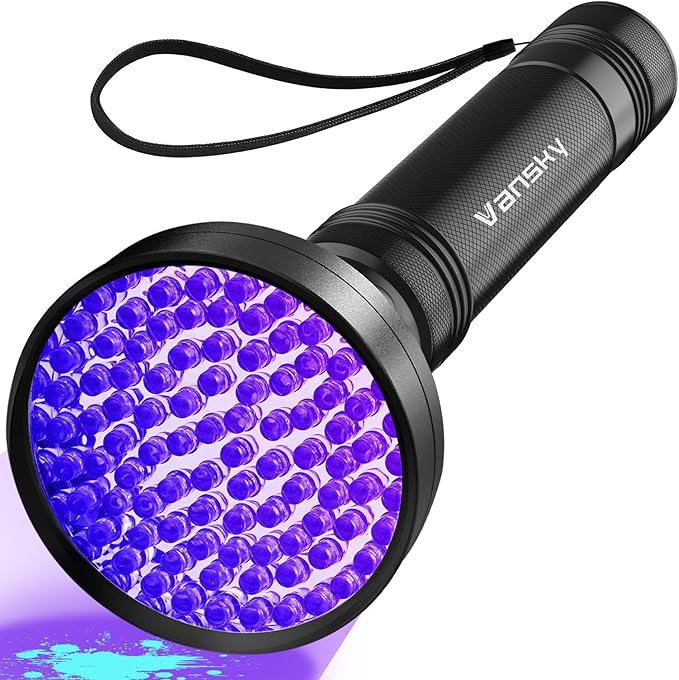 Vansky Black Light UV Flashlights, Ultra Bright 100 LED 395nm Ultraviolet Blacklight Detector for Dog Cat Pet Urine, Dry Stains and Bed Bug, Matching with Pet Odor Eliminator