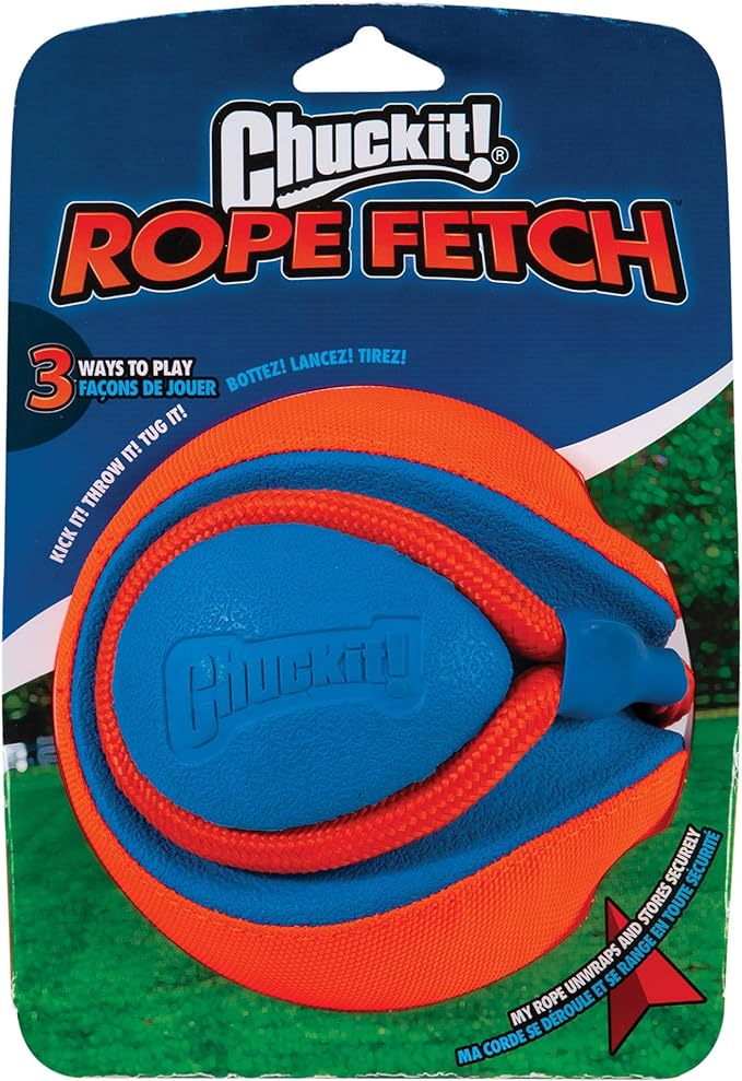 Chuckit Rope Fetch Dog Toy, Indoor and Outdoor Dog Toy, Pack of 1