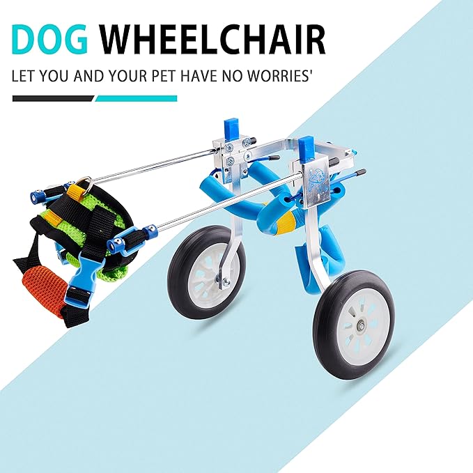 Adjustable Dog Wheelchair for Back Legs| Pet Wheelchairs with Disabled Hind Legs Walking|Stabel & Light Weight (7-Size) (XXS)
