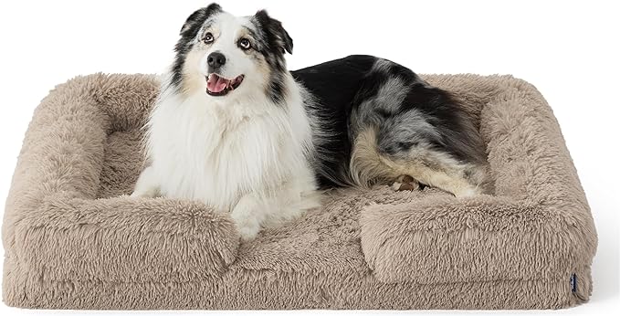 Bedsure Orthopedic Dog Bed for Extra Large Dogs - XL Washable Calming Dog Sofa Beds Large, Supportive Foam Pet Couch Bed with Removable Washable Cover, Waterproof Lining and Nonskid Bottom, Taupe