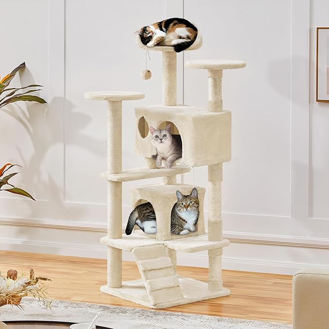 Yaheetech 54in Cat Tree Tower Condo Furniture Scratch Post for Kittens Pet House Play