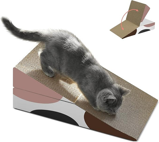 ComSaf Cat Scratcher Cardboard, Kitty Cat Scratching Pad Recycle Corrugate Scratcher Cat Scratch Bed Long Lasting Reversable (Triangle)