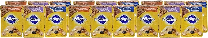 PEDIGREE CHOPPED GROUND DINNER Adult Soft Wet Dog Food Variety Pack, 3.5 Ounce (Pack of 18)