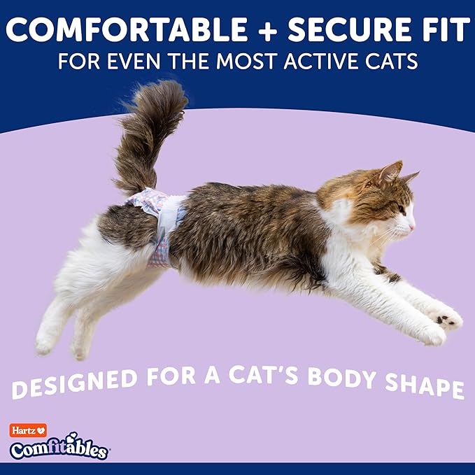 Hartz Disposable Cat Diapers, Size XS 10 count, Comfortable & Secure Fit, Easy to Put On