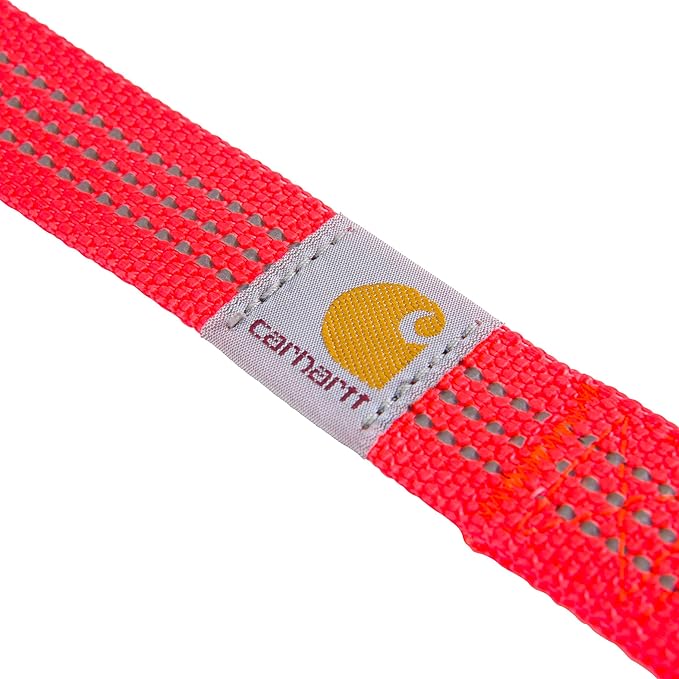 Carhartt Pet Durable Nylon Webbing Leashes for Dogs, Reflective Stitching for Visibility, Coral Glow, Large