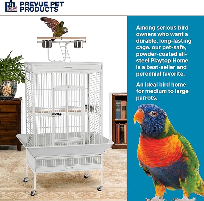 Prevue Pet Products Wrought Iron Select Bird Cage Pewter Hammertone 3151BLK