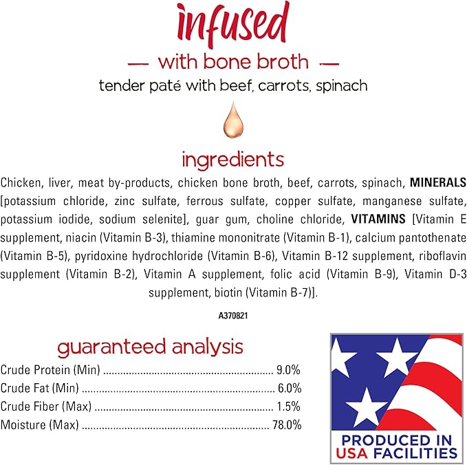 Purina Beneful Infused Pate Wet Dog Food Variety Pack, Pate With Real Lamb, Chicken or Beef Varieties - (2 Packs of 12) 3 oz. Cans