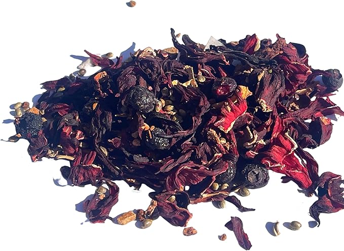 Berry Hibiscus Hermit Crab Food - Colorful Blend Diet of Hibiscus Flowers, Blueberries, Hemp Seed, Coconut Chips & White Birch Bark - Aquatic Pet Animal Snack Treat | 25g, Multi