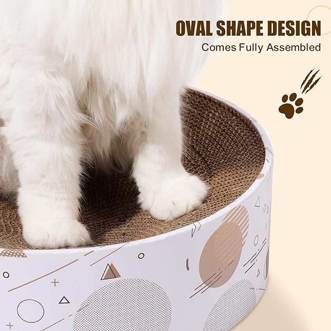 Cardboard Scratcher Pad Scratching Post:Oval Sturdy Cat Scratching Cardboard Pad Breathable Cat Scratch Pad, Cat Scratching Cardboard for Indoor Cats, Furniture Protecter