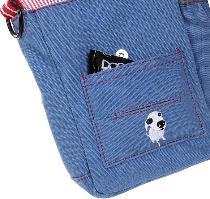 DOOG | Walkie Bag | Adjustable Shoulder Bag with Poo Bag Compartment and Water Bottle Compartment | Light Blue