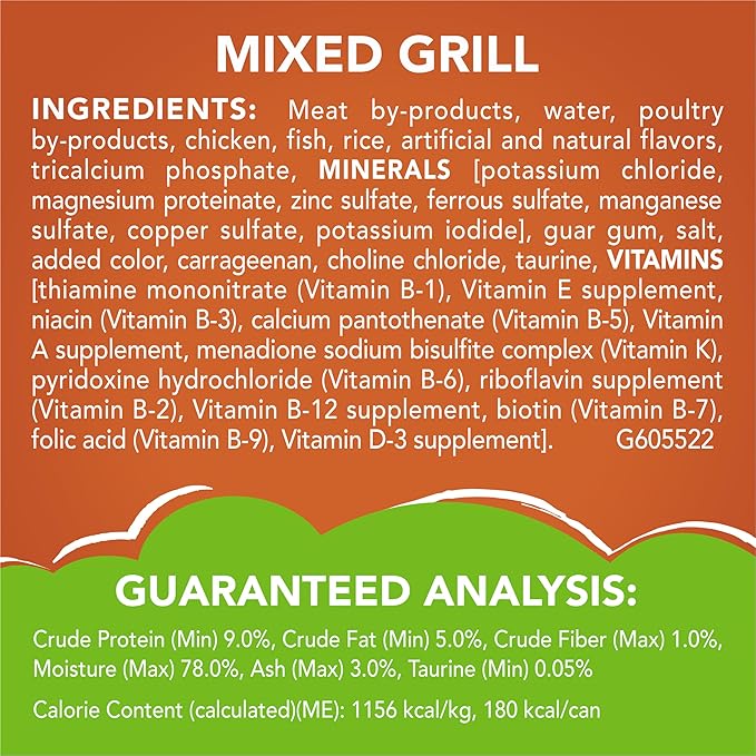 Purina Friskies Wet Cat Food Pate, Pate Mixed Grill - (Pack of 24) 5.5 Oz. Cans