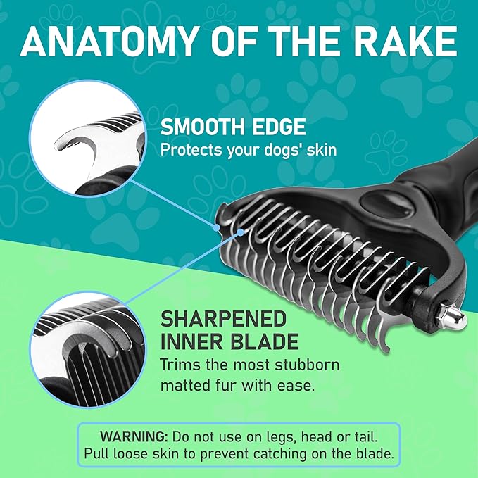 Maxpower Planet Pet Grooming Brush - Double Sided Shedding, Dematting Undercoat Rake for Dogs, Cats - Extra Wide Dog Grooming Brush, Dog Brush for Shedding, Cat Brush, Reduce Shedding by 95%, Black