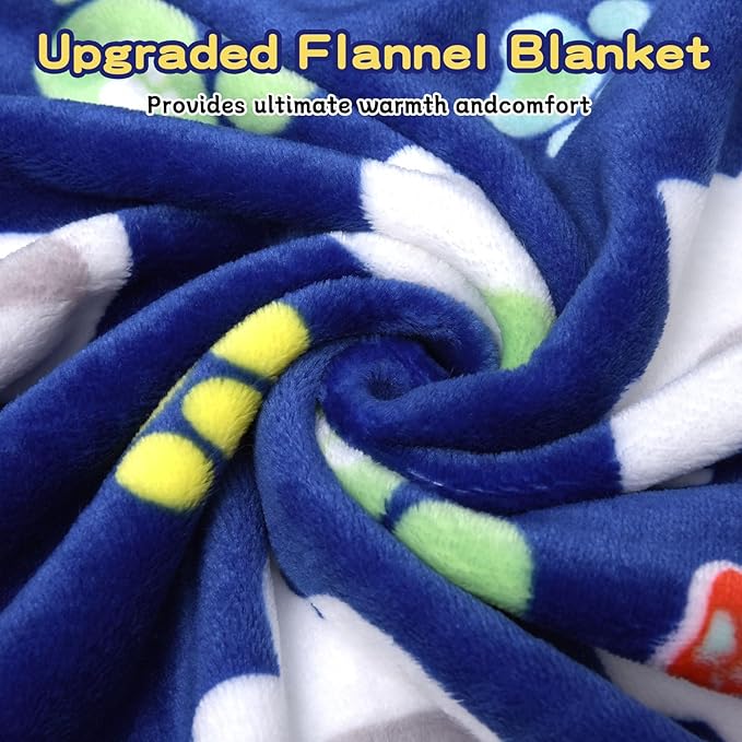 1 Pack 3 Dogs Blankets for Large Dogs Medium Dogs Blanket Super Soft Fluffy Premium Fleece Pet Blanket Flannel Throw for Dog Puppy Cat Paw Dog Products Stuff Essentials,Blue, 41x31 inch