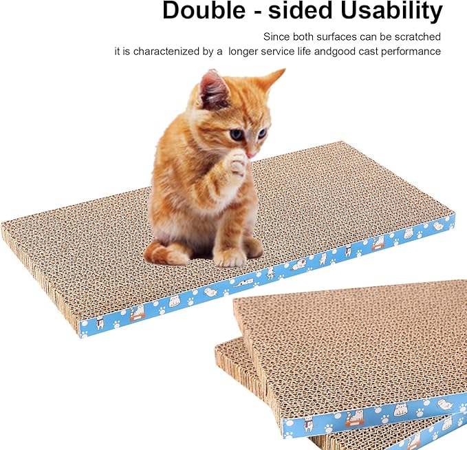 5 Packs in 1 Cat Scratch Pad, Cat Scratcher Cardboard,Reversible,Durable Recyclable Cardboard, Premium Scratch, Suitable for Cats to Rest, Grind Claws and Play (0.8" H(5 Packs))