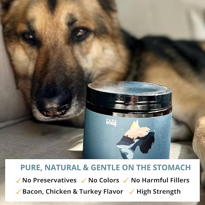 Pure Dogs Calming Dog Chews with Hemp for Dogs Anxiety & Stress Relief - Dog Anxiety Chews with Organic Hemp & GABA - Hemp Chews for Dogs Scratching & Restlessness - 90 Calming Treats for Dogs