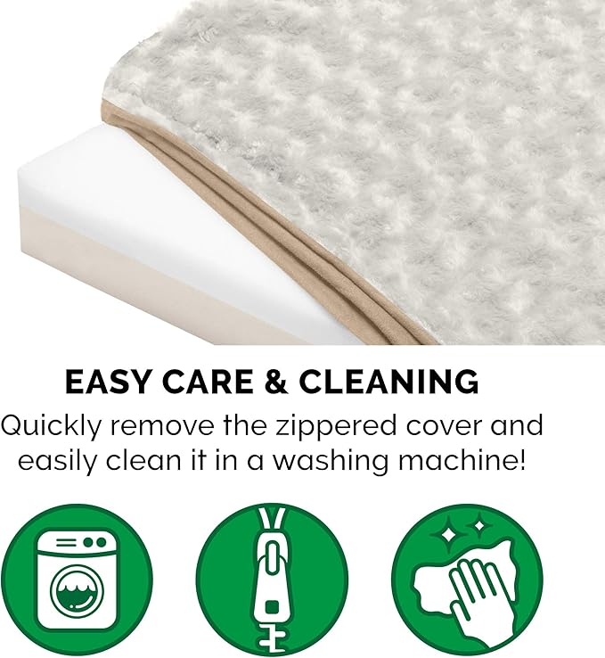 Furhaven Memory Foam Dog Bed for Large Dogs w/ Removable Washable Cover, For Dogs Up to 125 lbs - Ultra Plush Faux Fur & Suede Mattress - Cream, Jumbo Plus/XXL