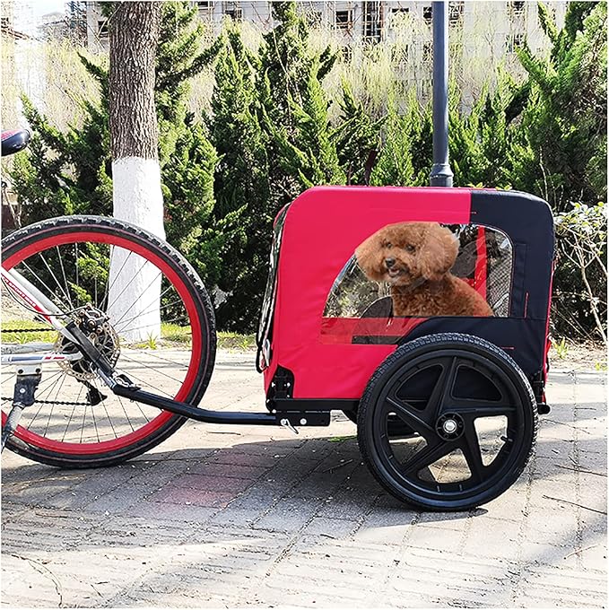 KZPFER Foldable Pet Jogging Stroller Dog Carriers Bicycle Trailer Pet Dog Cat Bike Trailer