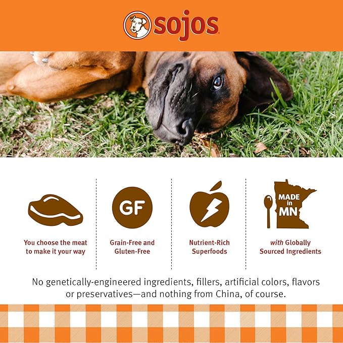 Sojos Complete Beef Recipe Adult Grain-Free Freeze-Dried Raw Dog Food, 1.75 Pound Bag