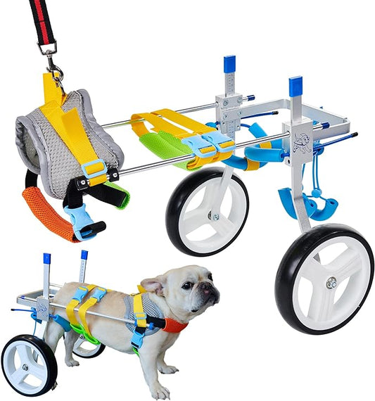 Adjustable Dog Wheelchair for Back Legs| Pet Wheelchairs with Disabled Hind Legs Walking|Stabel & Light Weight (7-Size) (S)