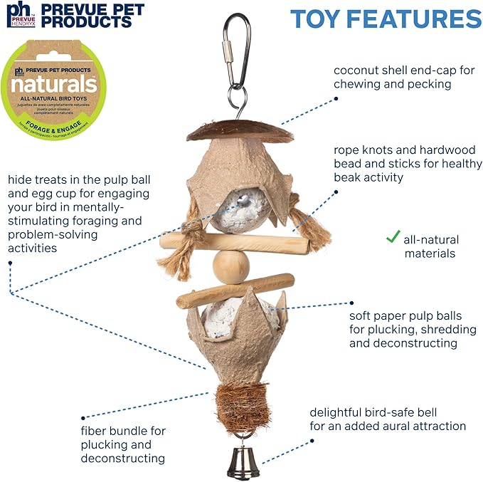 Pervue Pet Products Naturals Forage & Engage Duchess Bird Toy 62555