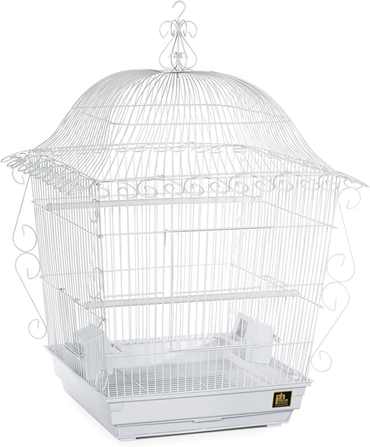 Prevue Pet Products Jumbo Scrollwork Bird Cage 220W White, 18-Inch by 18-Inch by 25-Inch