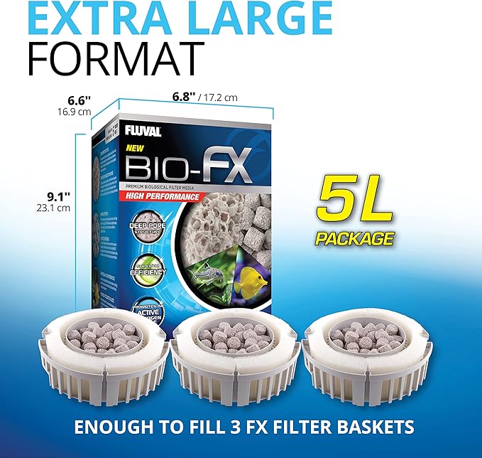 Fluval BIO-FX, Biological Aquarium Filter Media Suitable for Most Aquariums and Filters, 5 Liters