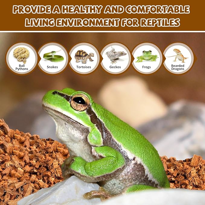 Legigo 2 Pack Coco Husk Substrate for Reptiles, Natural Coconut Chip Reptiles Bedding, Compressed Coco Husk Chips Terrarium Substrate for Snake, Tortoise, Ball Python, Gecko, Lizard, Bearded Dragon