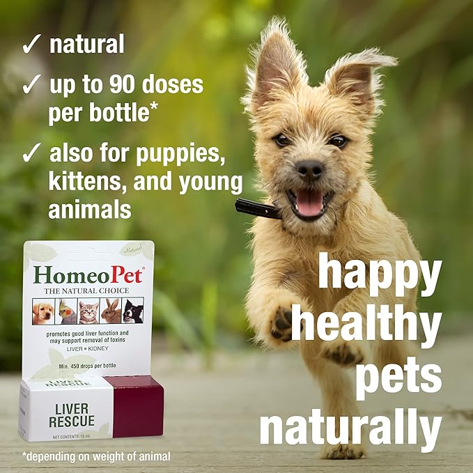 HomeoPet Liver Rescue, Natural Liver Support for Pets, 15 Milliliters